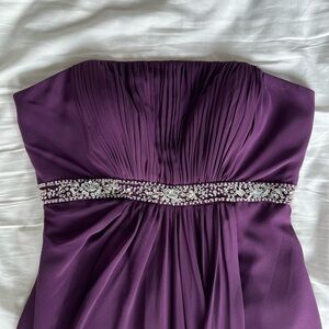 Purple aubergine prom dress evening gown bridesmaid